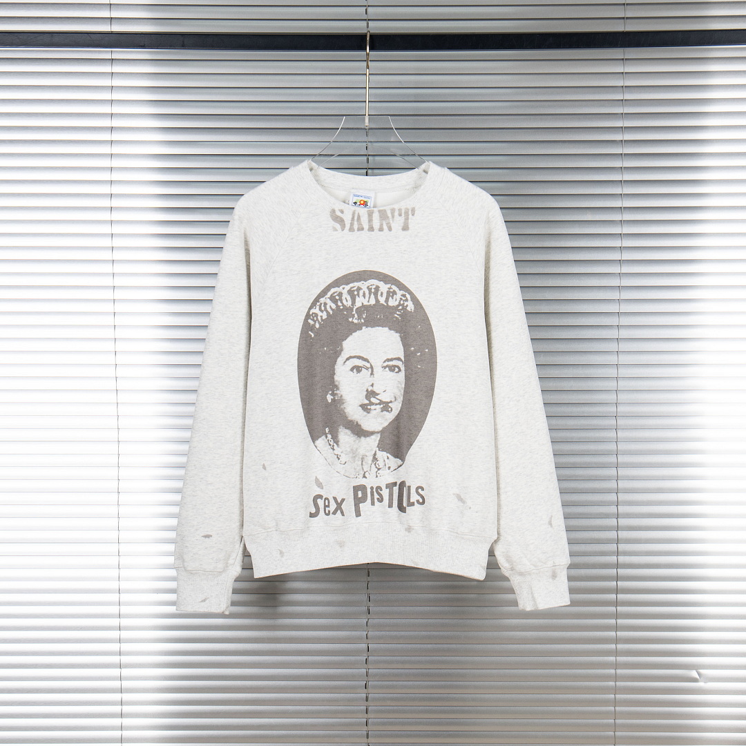 Streetwear Brand Vintage - 25fw Saint Co-brand Sweatshirt Queen Portrait